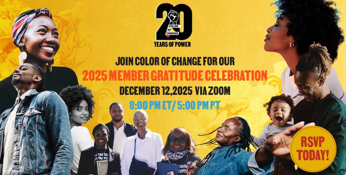 Color Of Change invites you to join our Cut The Greed Town Hall Series October 29 & November 12