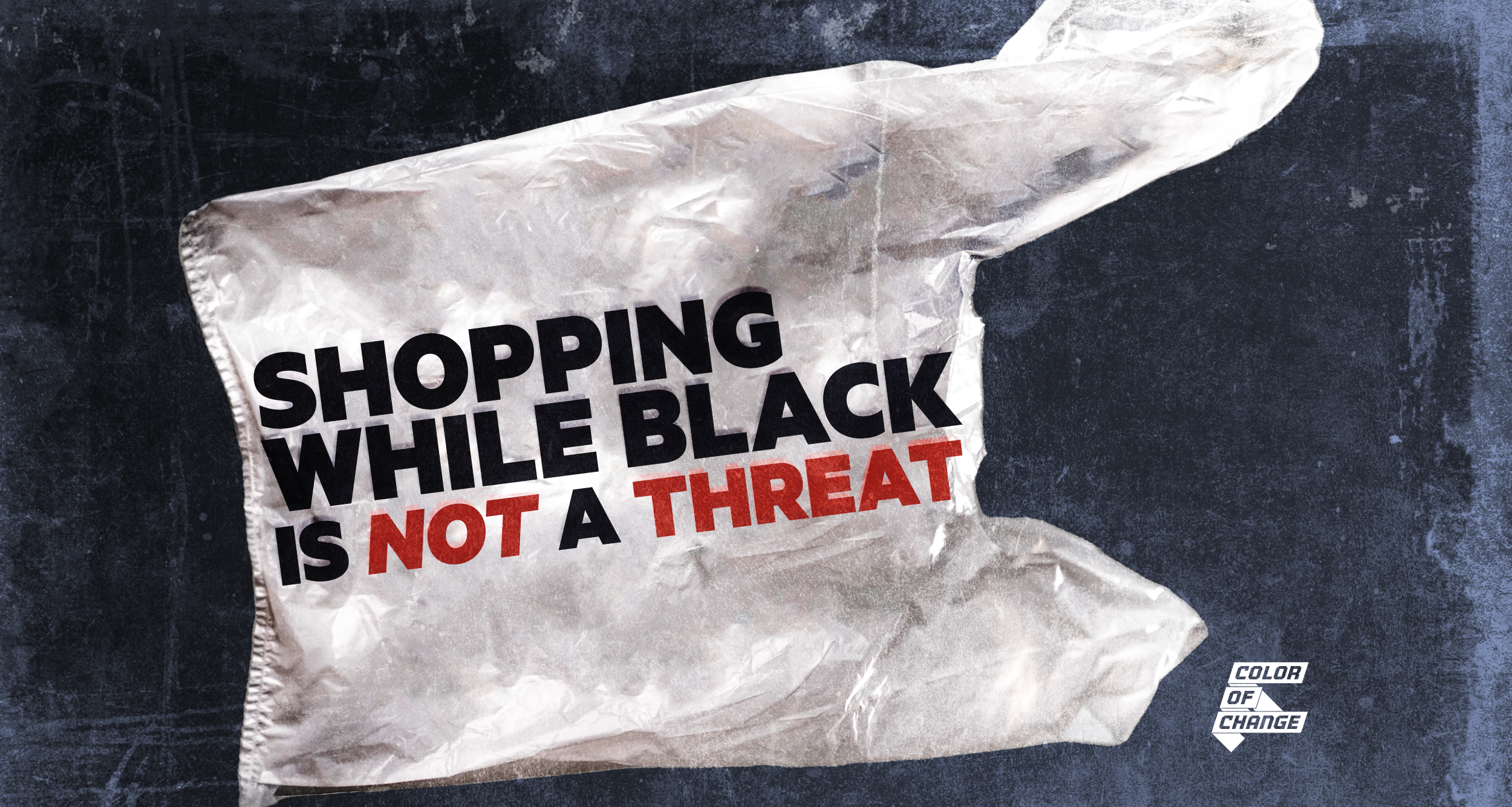 A plastic shopping bag with the words