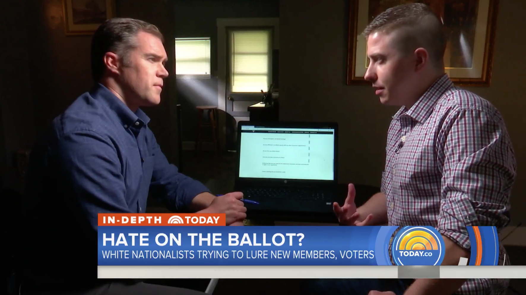 NBC Today show host Peter Alexander interviewing Patrick Casey of White Hate Group Identity Europa on segment that aired October 17th